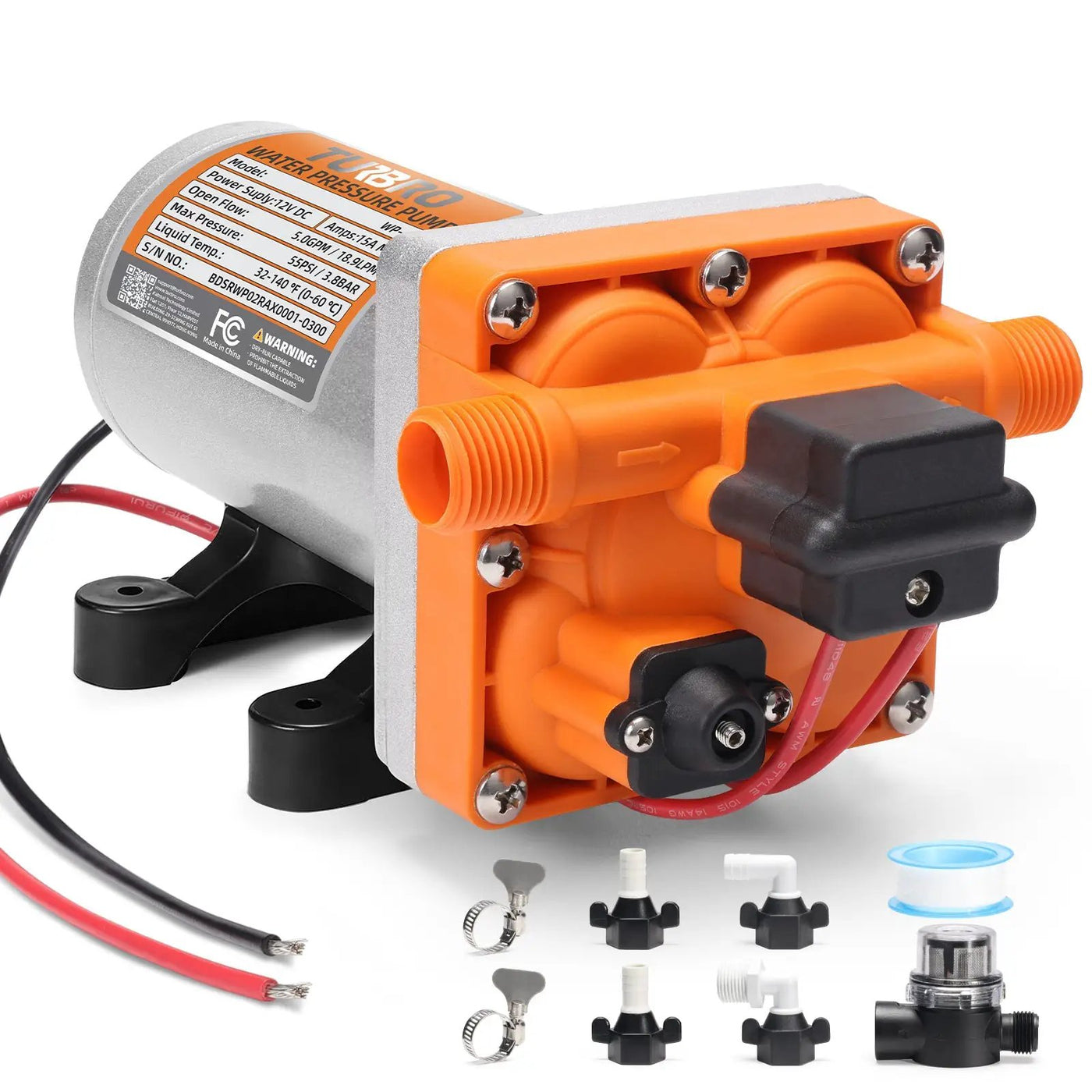 Rotorua RV Diaphragm Water Pressure Pump by TURBRO