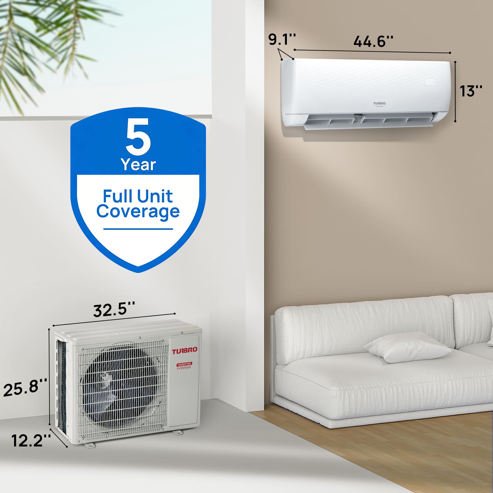 Finnmark 24,000 BTU Single Zone Mini Split AC (R32) by TURBRO