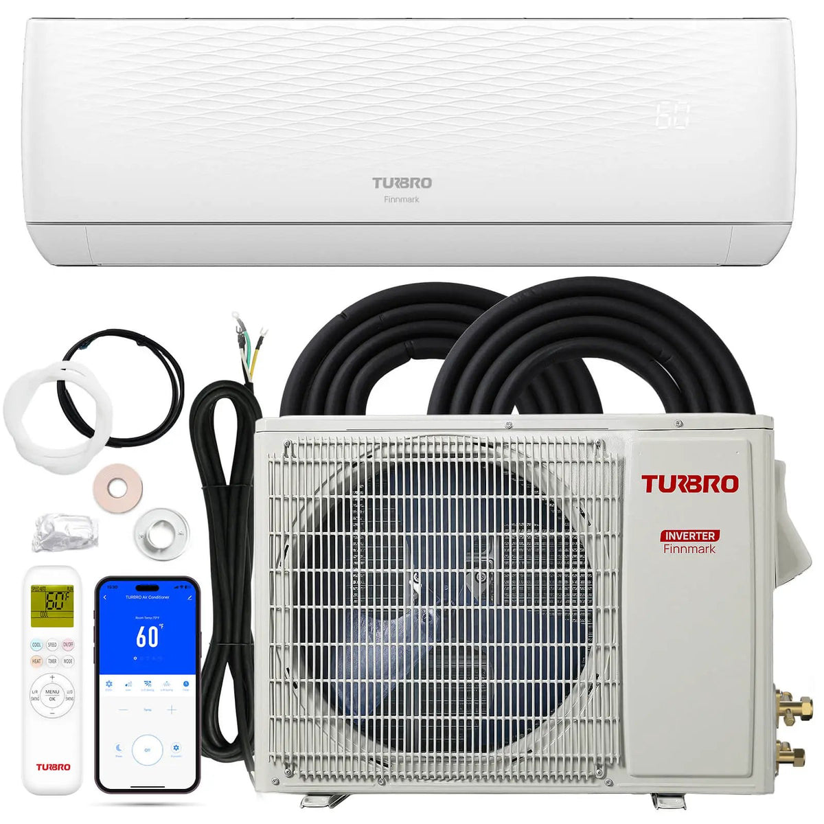 Finnmark 9,000 BTU Single Zone Mini Split AC (R32) by TURBRO