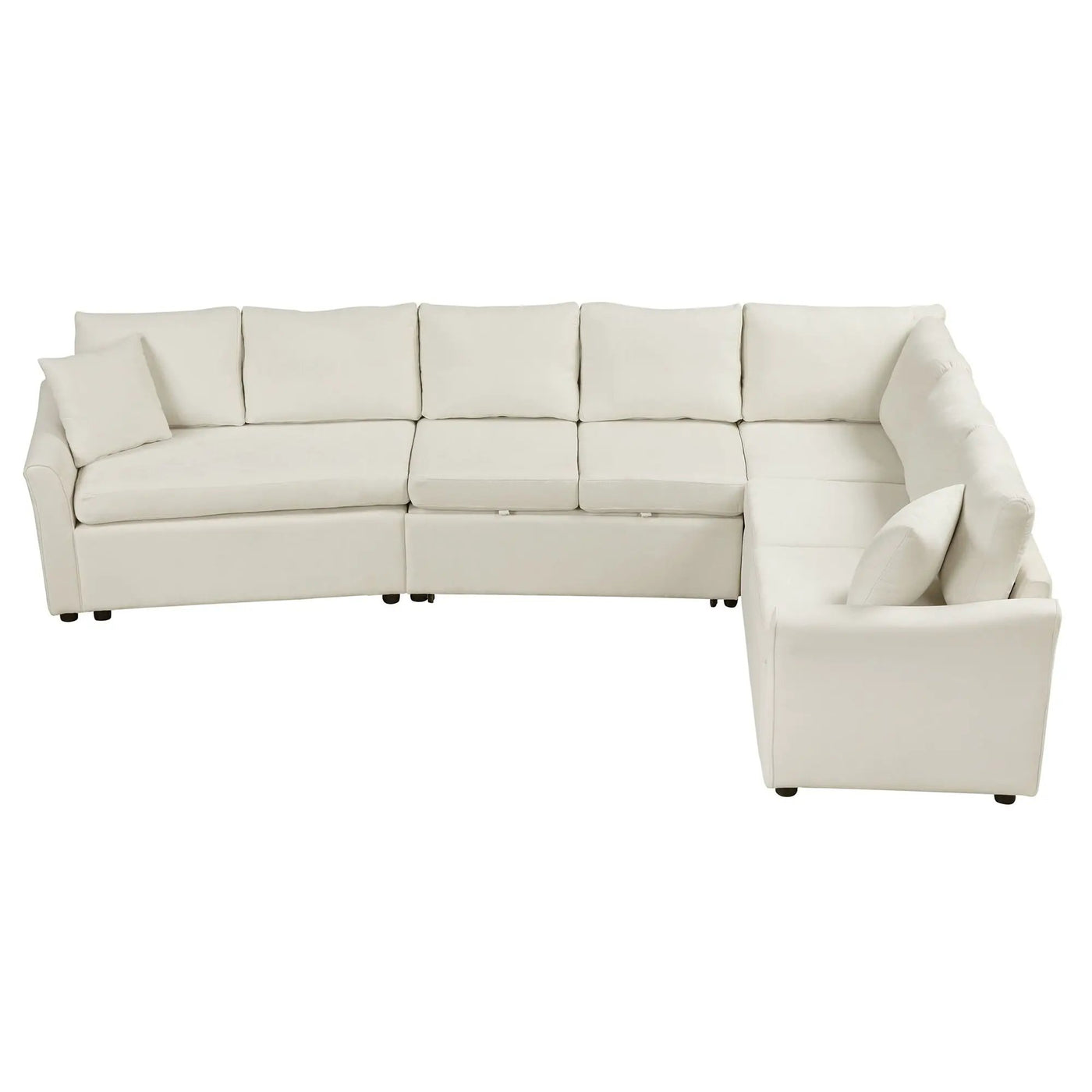 L-Shaped Sofa Convertible Sofa Bed Pull Out Sofa Sleeper With Two Back Pillows, Two USB Ports And Two Power Sockets For Living Room by HouseOfZazla