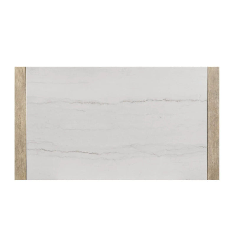 Vanilla - Real Marble Dining Table And Chair Set With Upholstery - Beige / Natural by HouseOfZazla