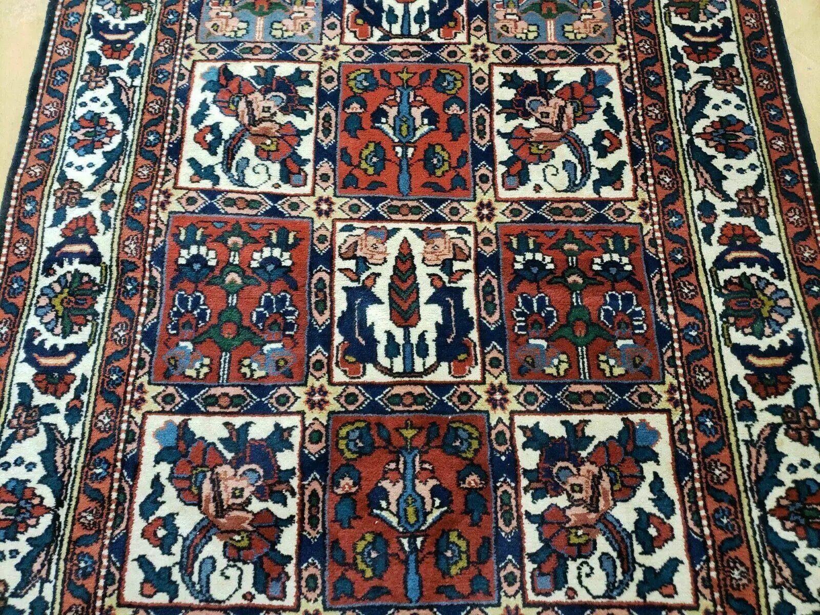4' X 6' Vintage Handmade Indian Panel Design Wool Rug Veg Dyes by Jewel Rugs