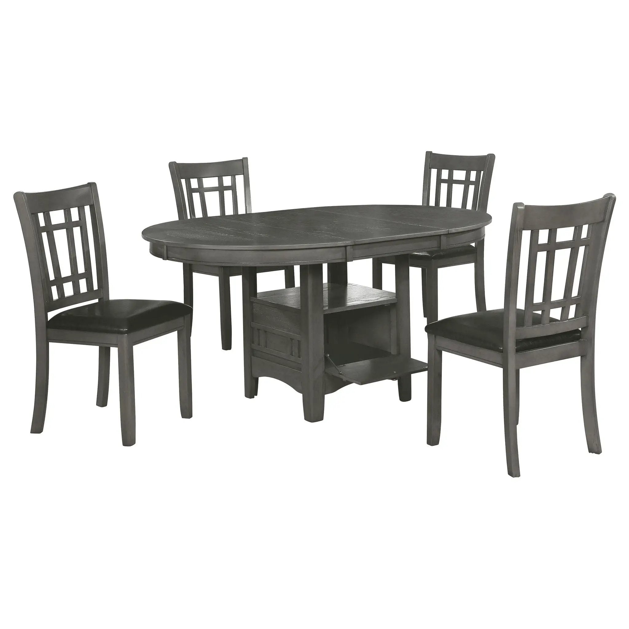 Lavon 5-piece Oval Extension Leaf Dining Set Medium Grey by Unique Piece Furniture