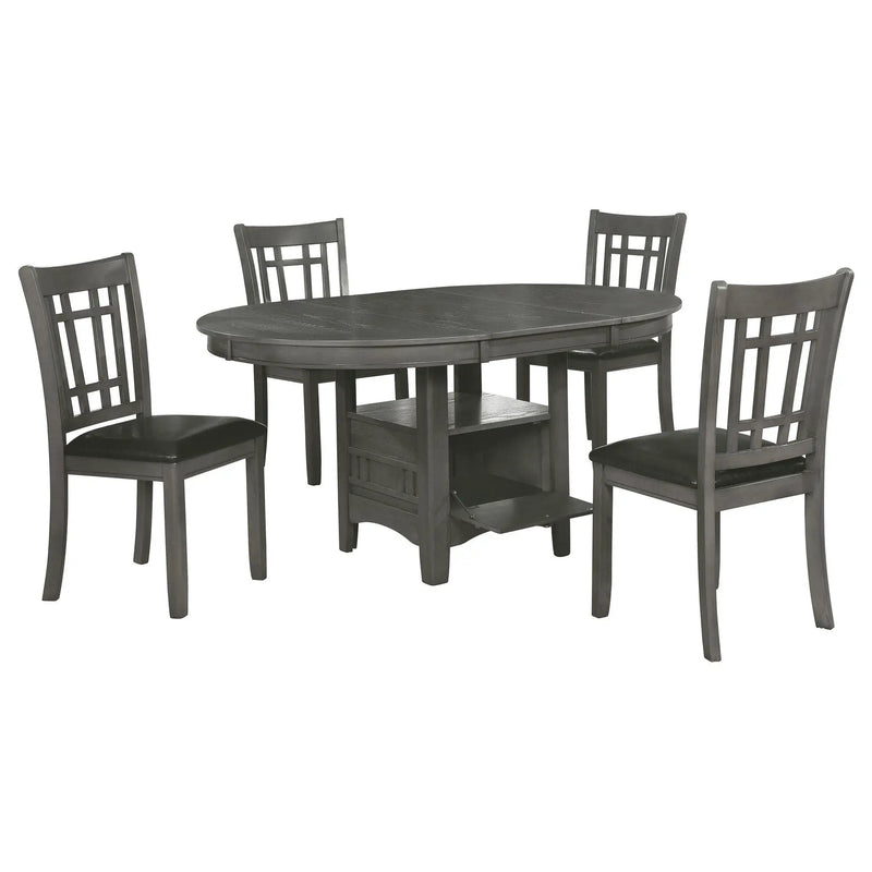Lavon 5-piece Oval Extension Leaf Dining Set Medium Grey by Unique Piece Furniture