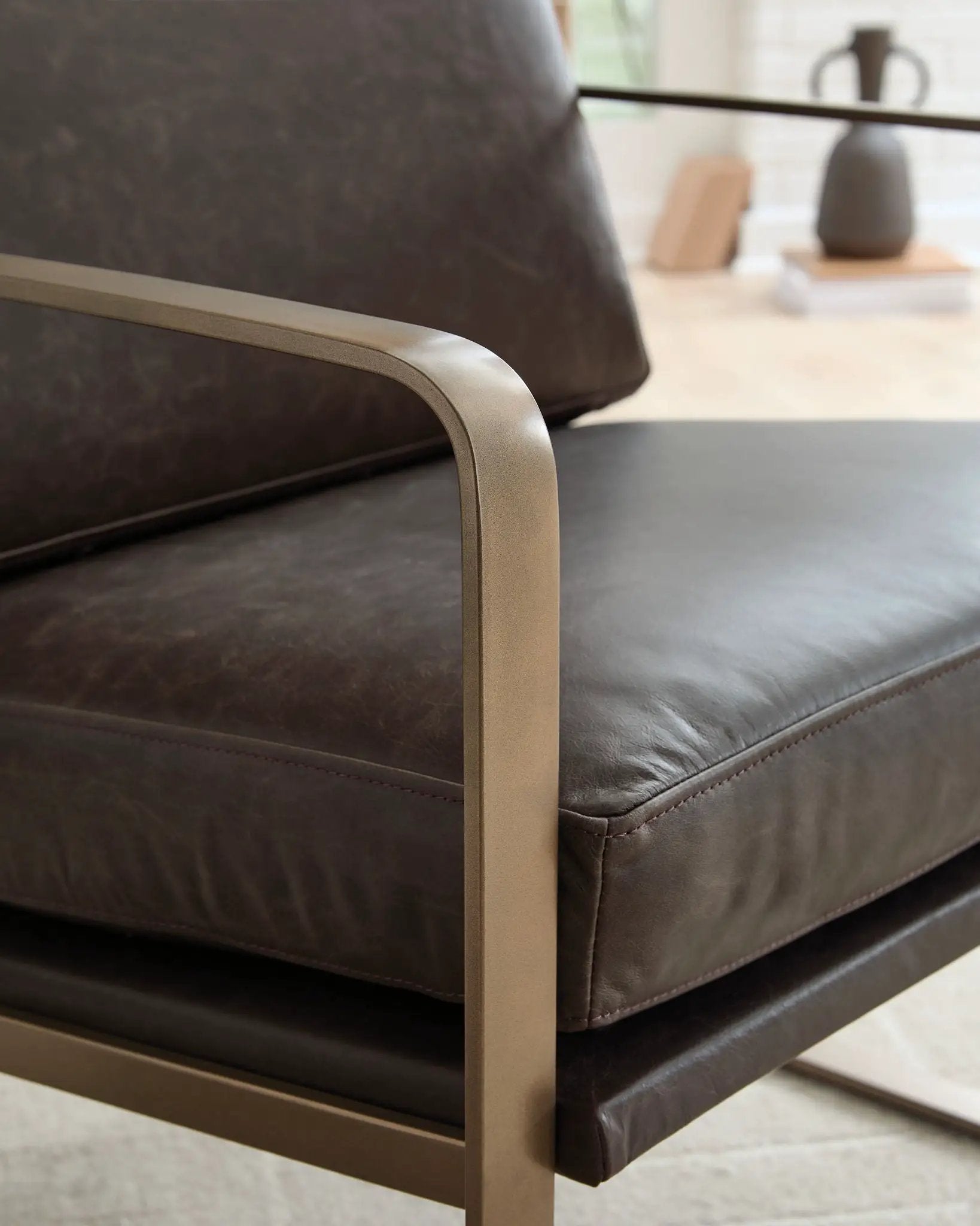 Bradett - Accent Chair - Dark Brown / Gold Finish by Unique Piece Furniture