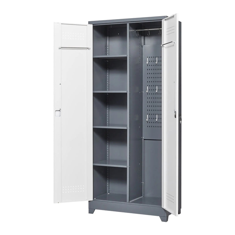 Lockers With Locking Doors, Adjustable Shelves, High Broom Tool Storage Cabinet by HouseOfZazla