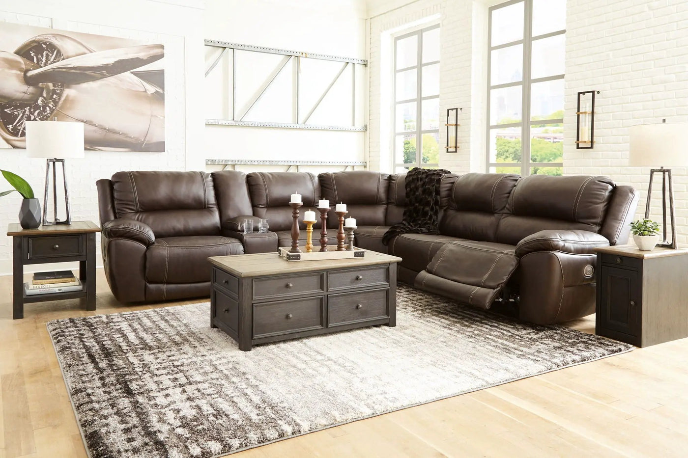Dunleith - Power Reclining Sectional by Unique Piece Furniture