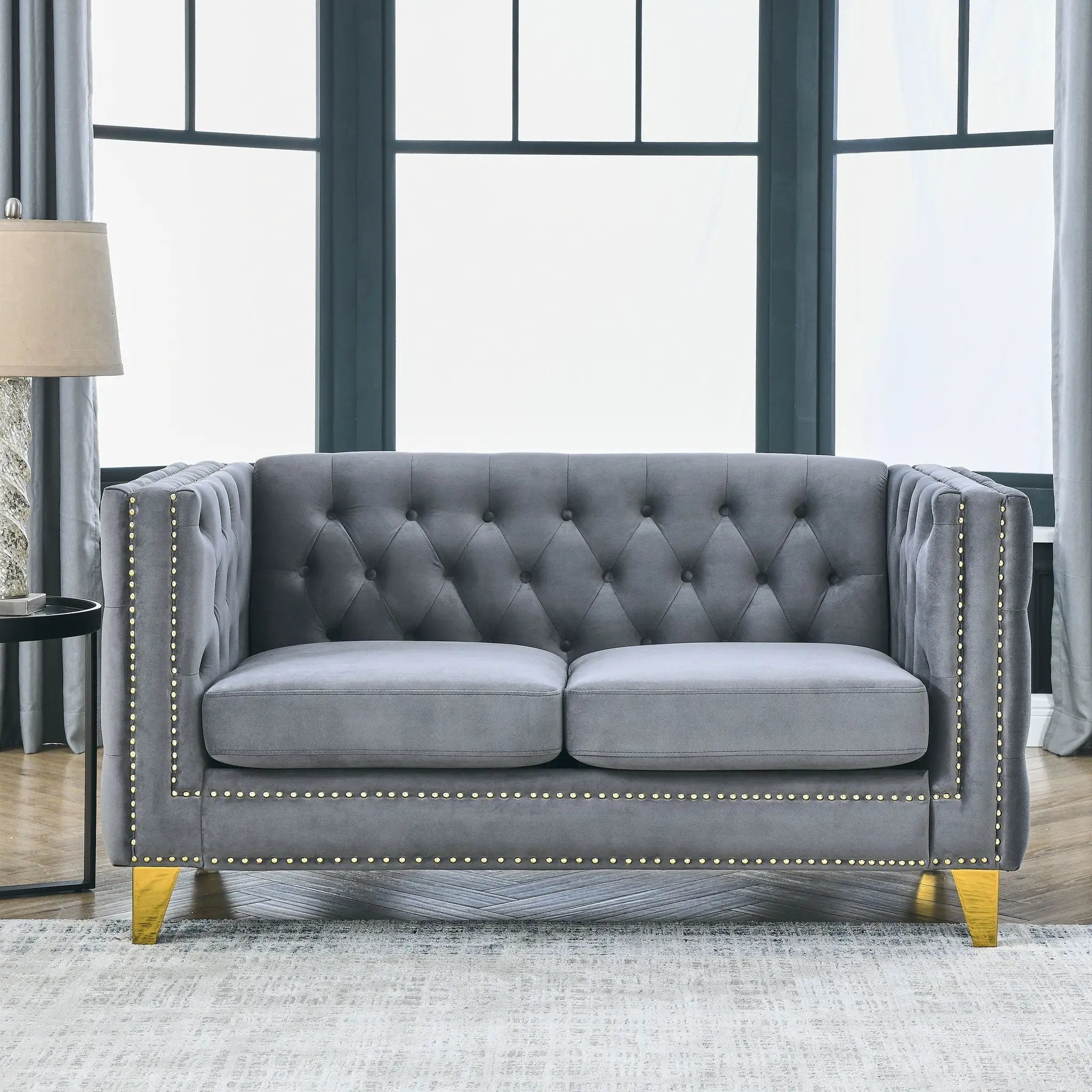 Upholstered Couch Sofa With Button Tufting For Living Room by HouseOfZazla