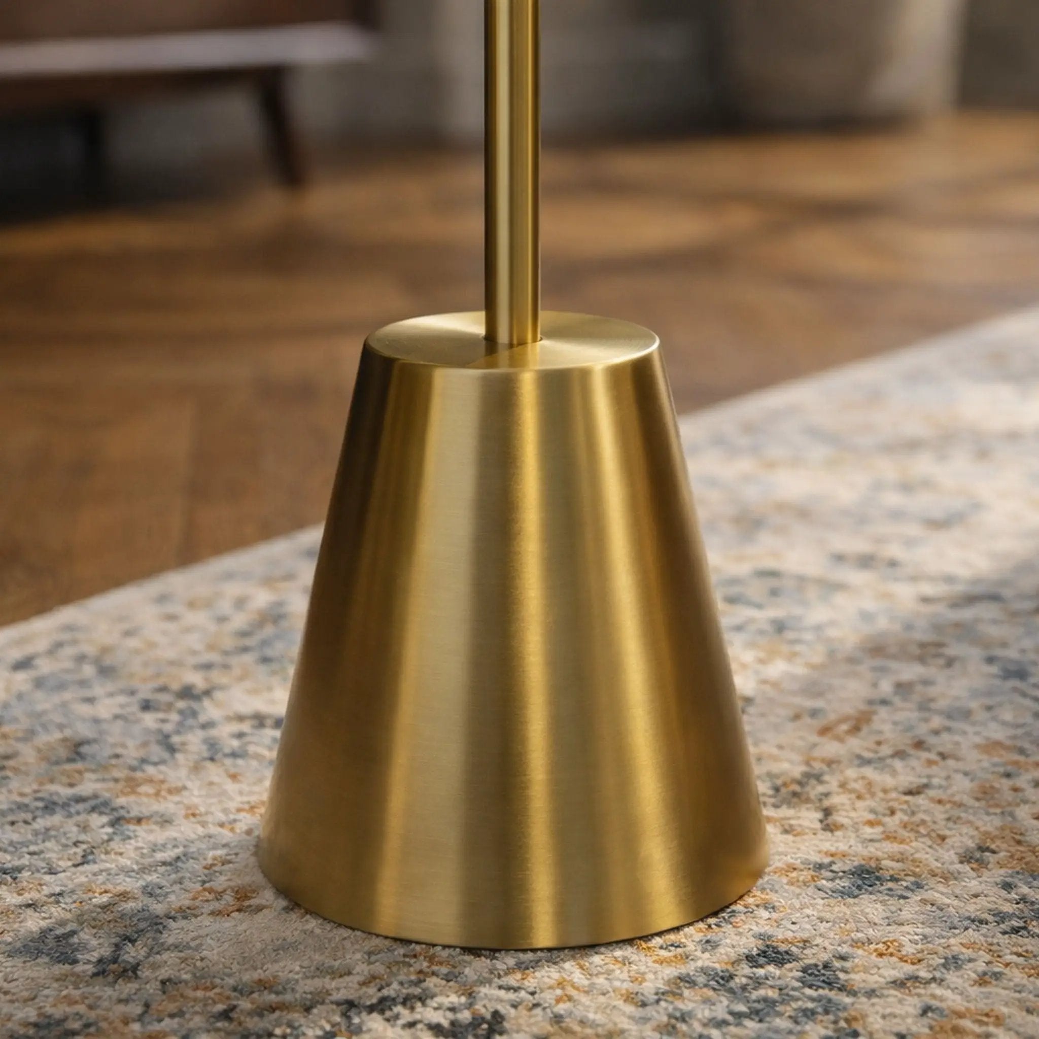 Lumina - Floor Lamp With Rotary Switch Triple Spots Cone Base - Gold by Unique Piece Furniture