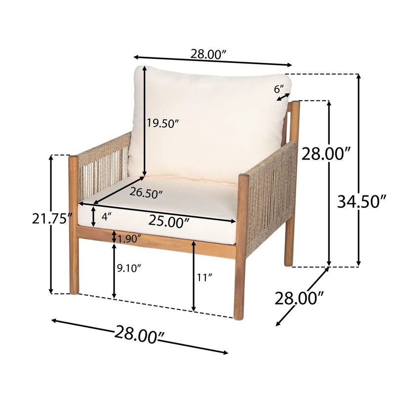 Modern Outdoor Woven Lounge Chair With Solid Wood Frame - Teak by HouseOfZazla