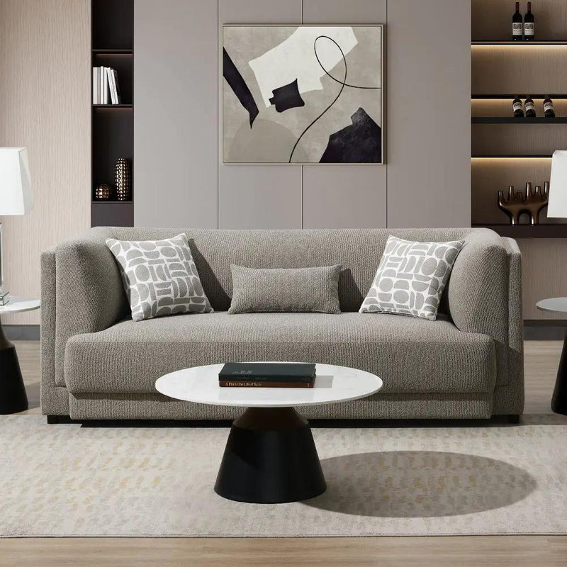 Glenda - Sofa With 3 Pillows - Gray Chenille by Unique Piece Furniture