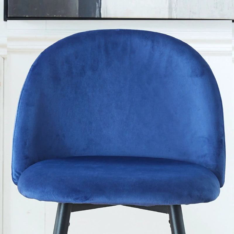 Bar Stool (Set of 2) Modern Counter Bar Height Chair With Back, Sturdy Metal Legs & Footrests, Island Stool For Kitchen Bar - Blue by Unique Piece Furniture