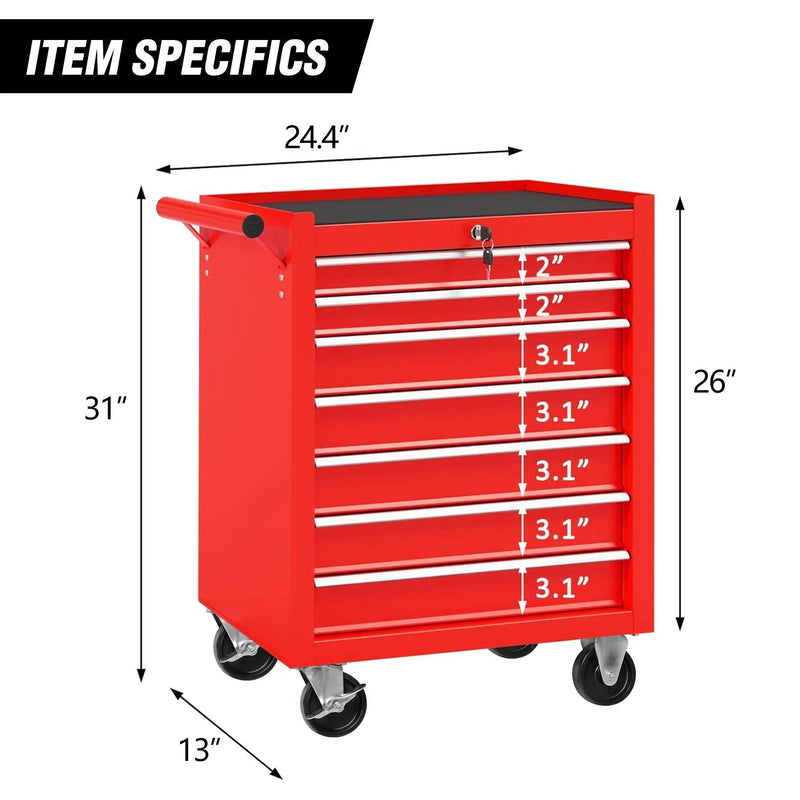 7-Drawer Rolling Tool Chest With Wheels by HouseOfZazla