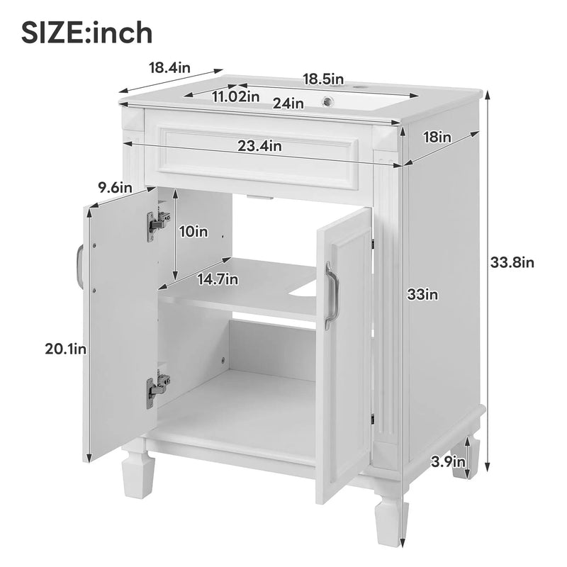 Bathroom Vanity With Top Sink and Soft Closing Doors by HouseOfZazla