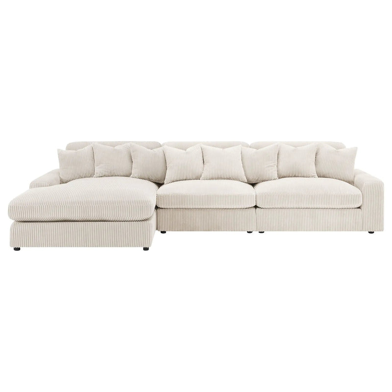 Blaine Upholstered Reversible Chaise Sectional Sofa Sand by Unique Piece Furniture