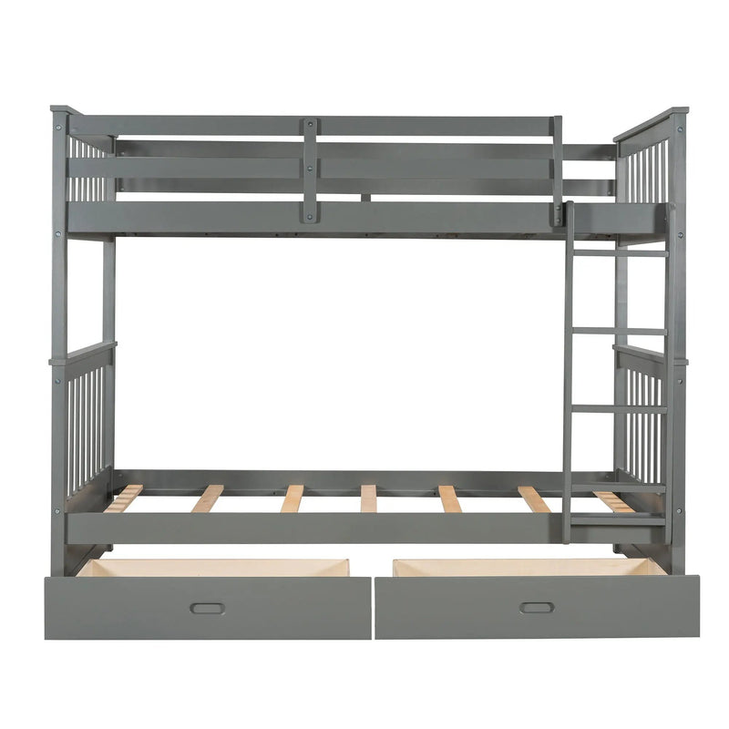 Bunk Bed With Ladders And 2 Storage Drawers by Unique Piece Furniture