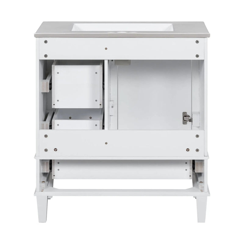 Bathroom Vanity, Modern Bathroom Cabinet With Sink Combo Set, Bathroom Storage Cabinet With A Soft Closing Door And 3 Drawers, Solid Wood Frame by HouseOfZazla
