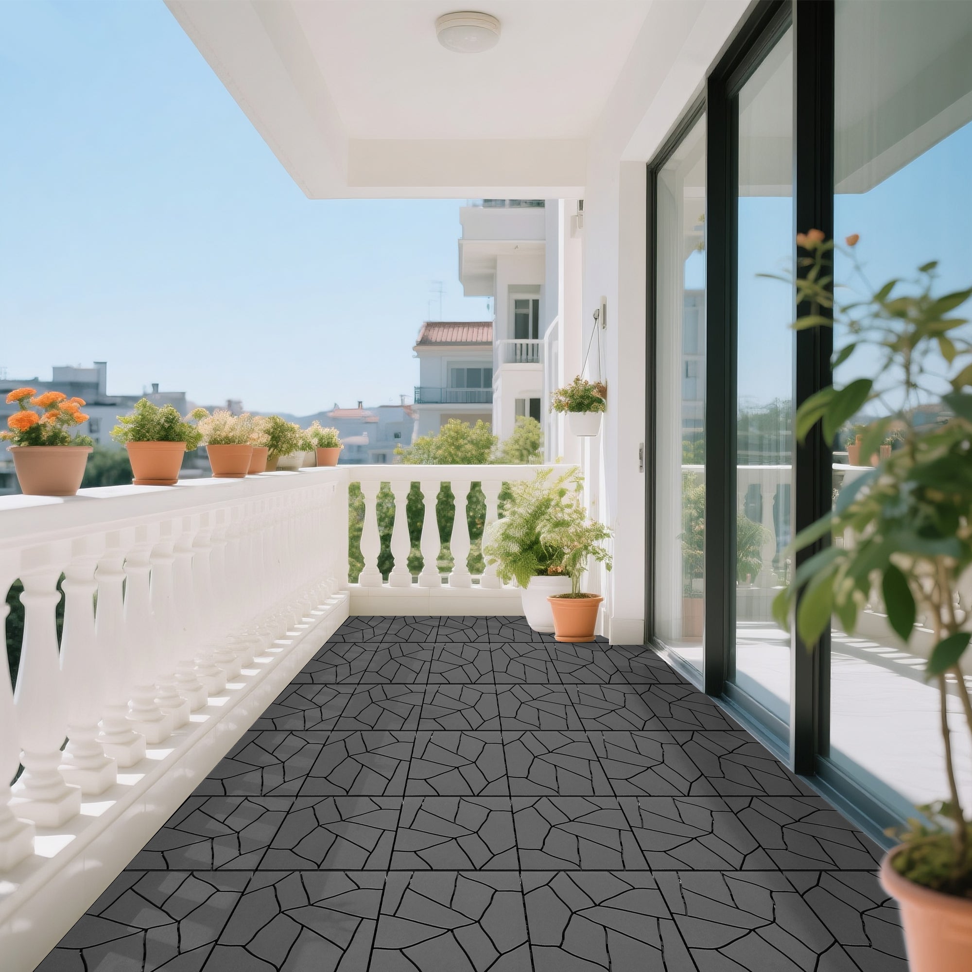 Stone Style 12" Patio Deck Tiles by HouseOfZazla