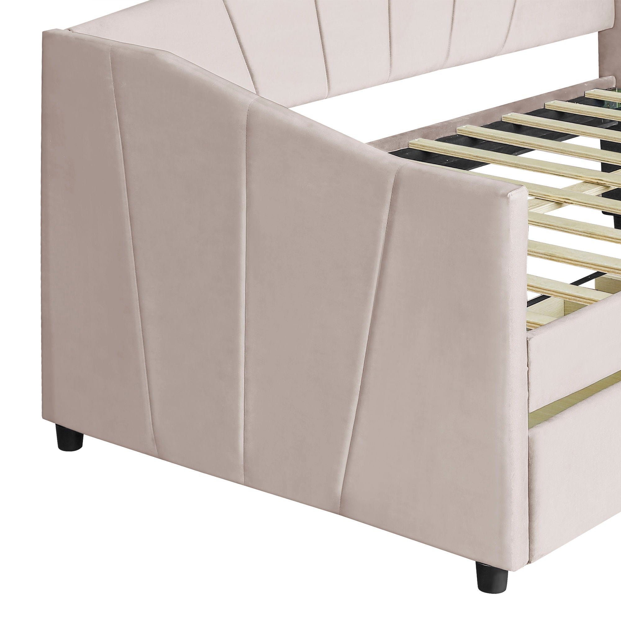 Upholstered Daybed With Two Drawers And Wood Slat by HouseOfZazla