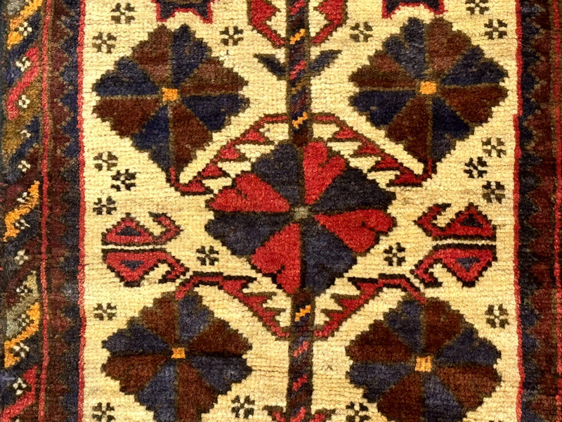 Small Persian Baluchi Tribal Rug, Tan, Handmade by Jewel Rugs