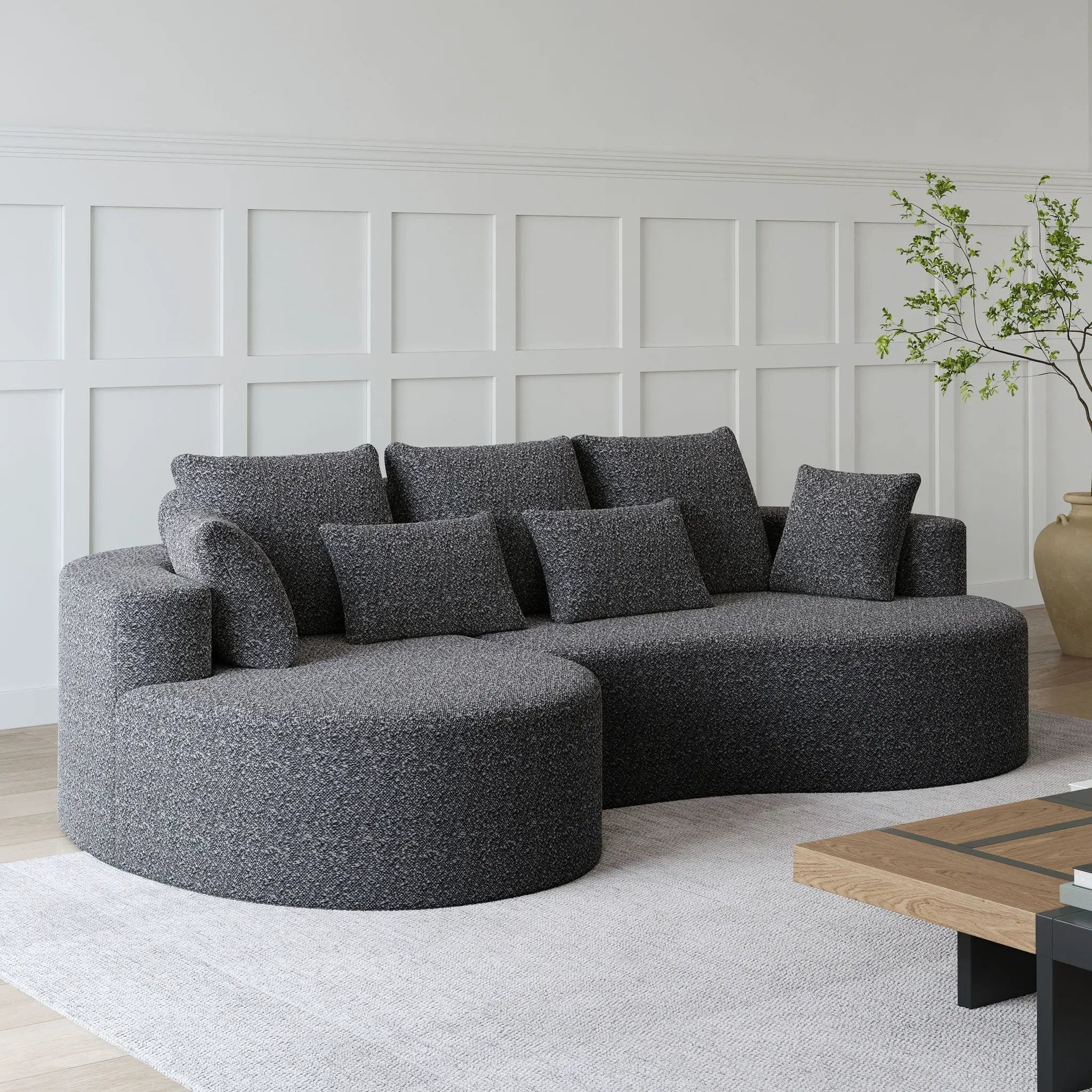 Curved Oversized Sectional Sofa With Extra Deep Seat by HouseOfZazla