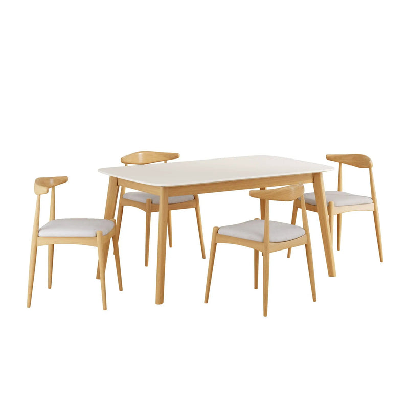 5 Piece Dining Set With Upholstered Chairs