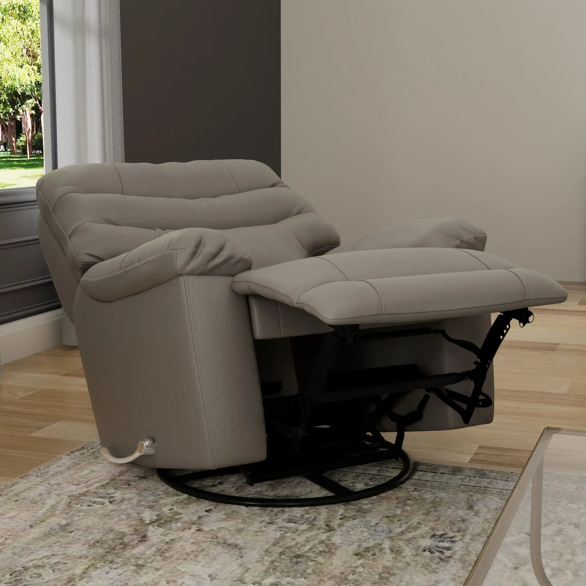Oslo Antelope - Swivel Glider Recliner With Manual Footrest by Unique Piece Furniture