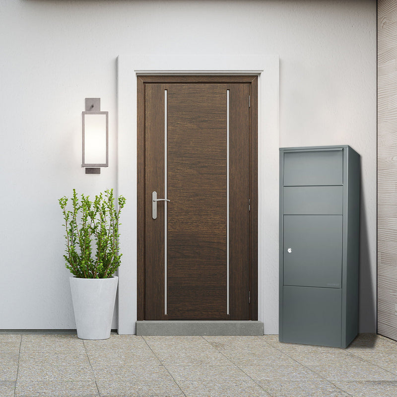 Steel Large Single Compartment Locking Parcel Drop Box With Keyed Access - Gray by HouseOfZazla