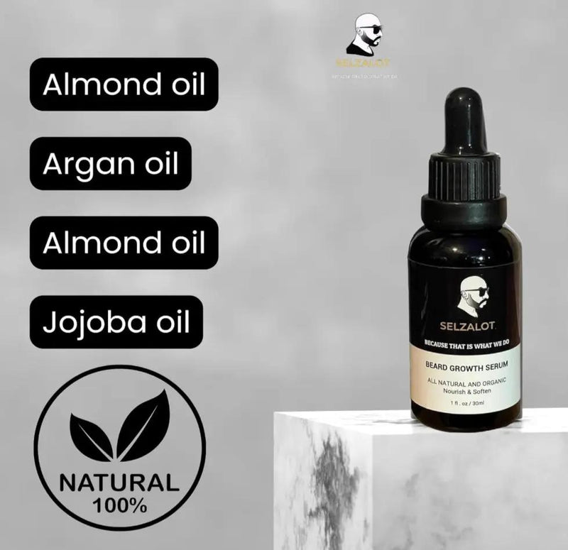 Beard Growth Oil Serum for Men All Natural and Organic Bread Grooming Oil For Men Unscented Facial Hair Serum For Beard Gifts Ideas For Him Self Care Products – 30ml by Selzalot