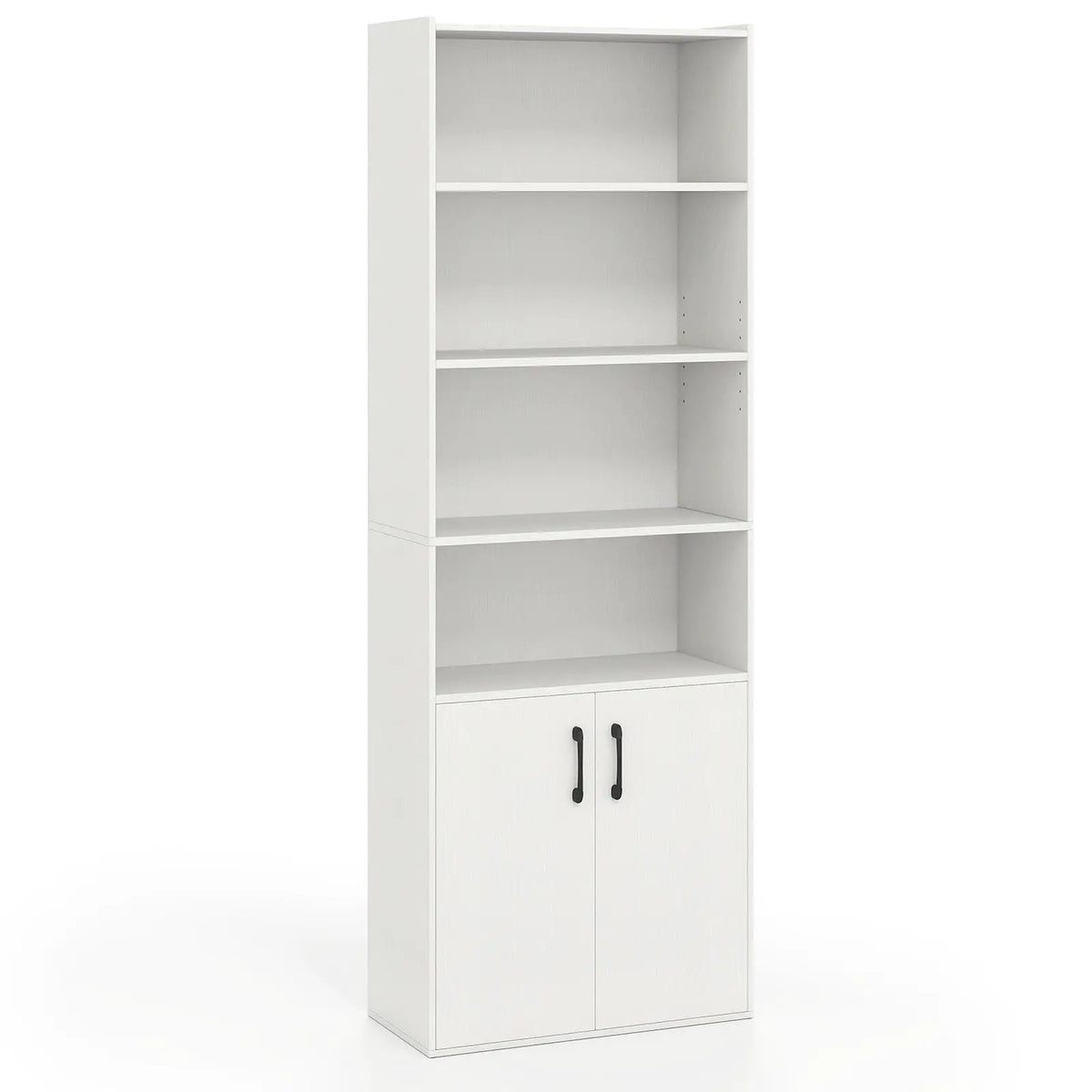 70 Inch Bookcase 6-Tier with Adjustable Shelves and 2-Door Cabinet, photo 3 of 9