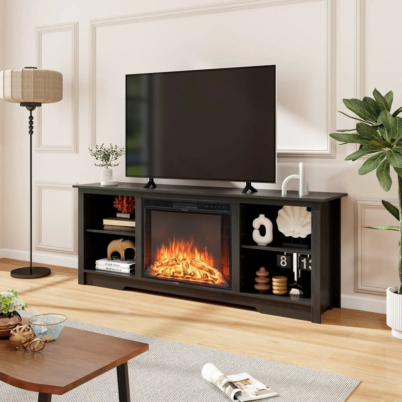 70 Inch TV Stand for up to 75 Inch Flat Screen TVs with Adjustable Shelves by DirectDeals