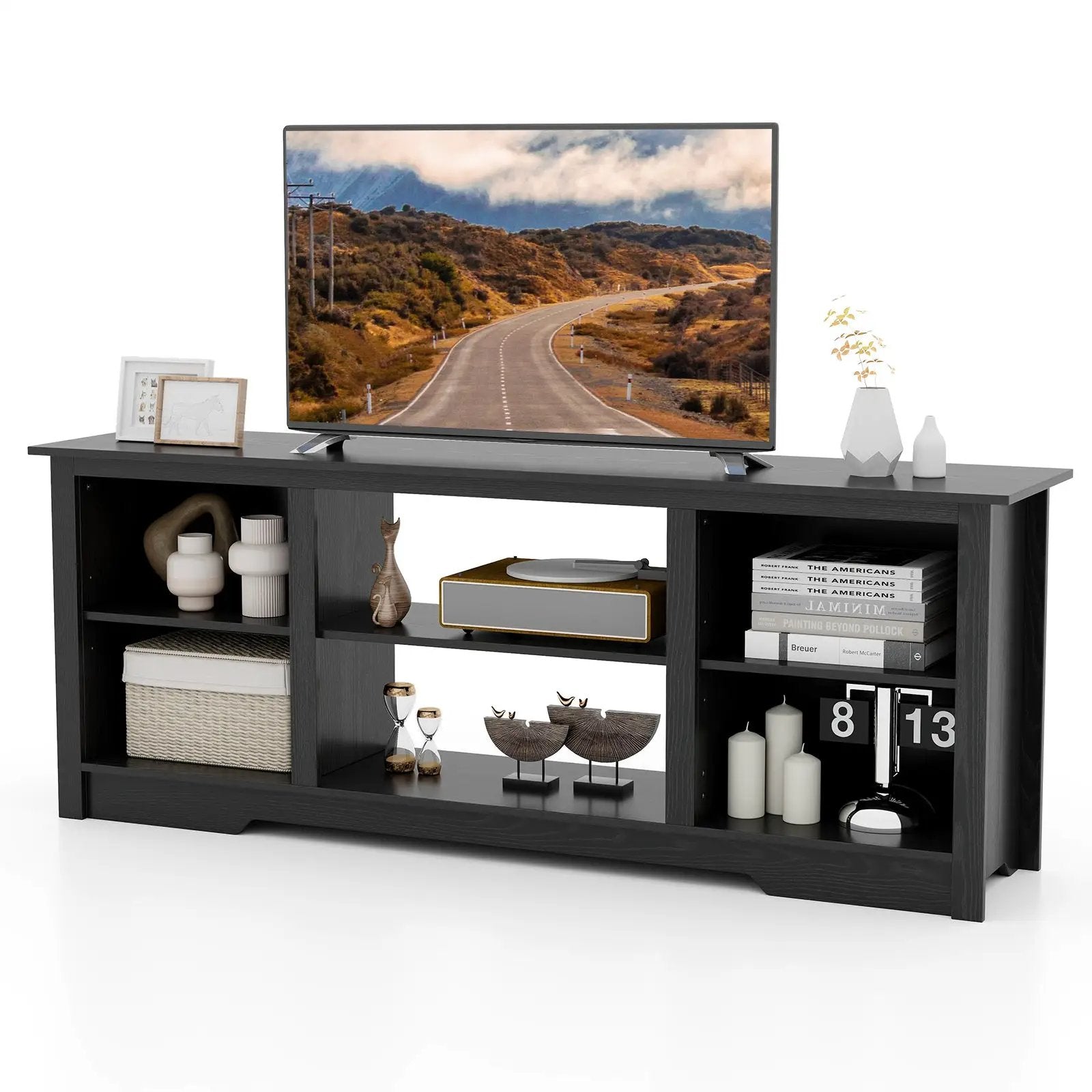70 Inch TV Stand for up to 75 Inch Flat Screen TVs with Adjustable Shelves by DirectDeals
