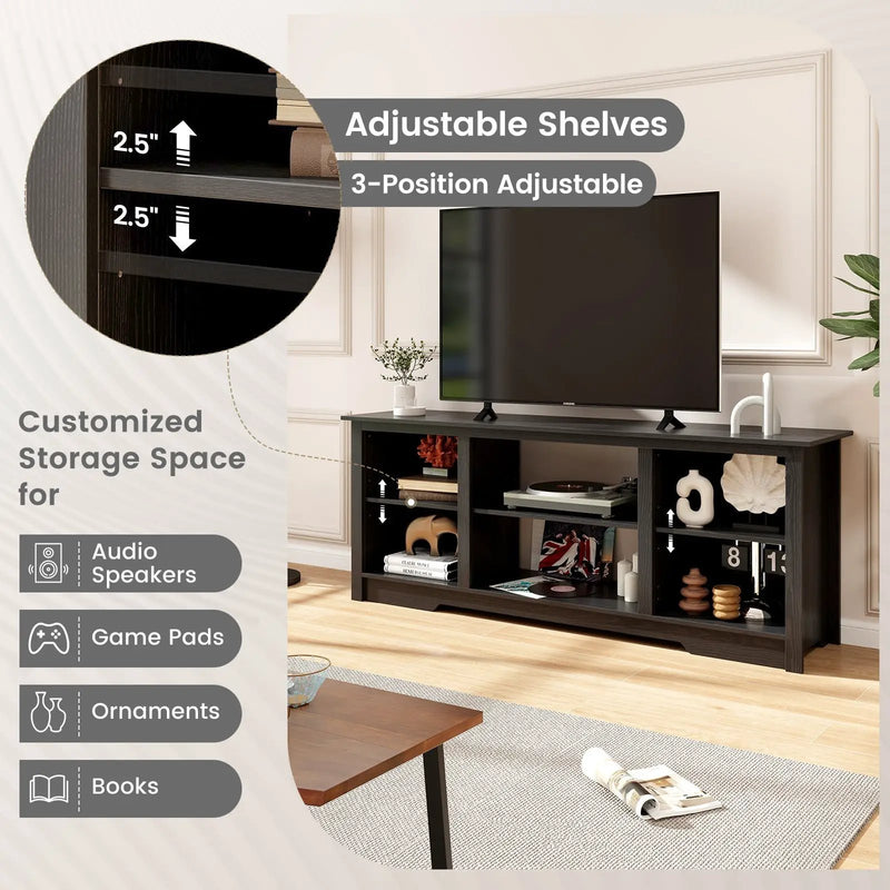 70 Inch TV Stand for up to 75 Inch Flat Screen TVs with Adjustable Shelves by DirectDeals