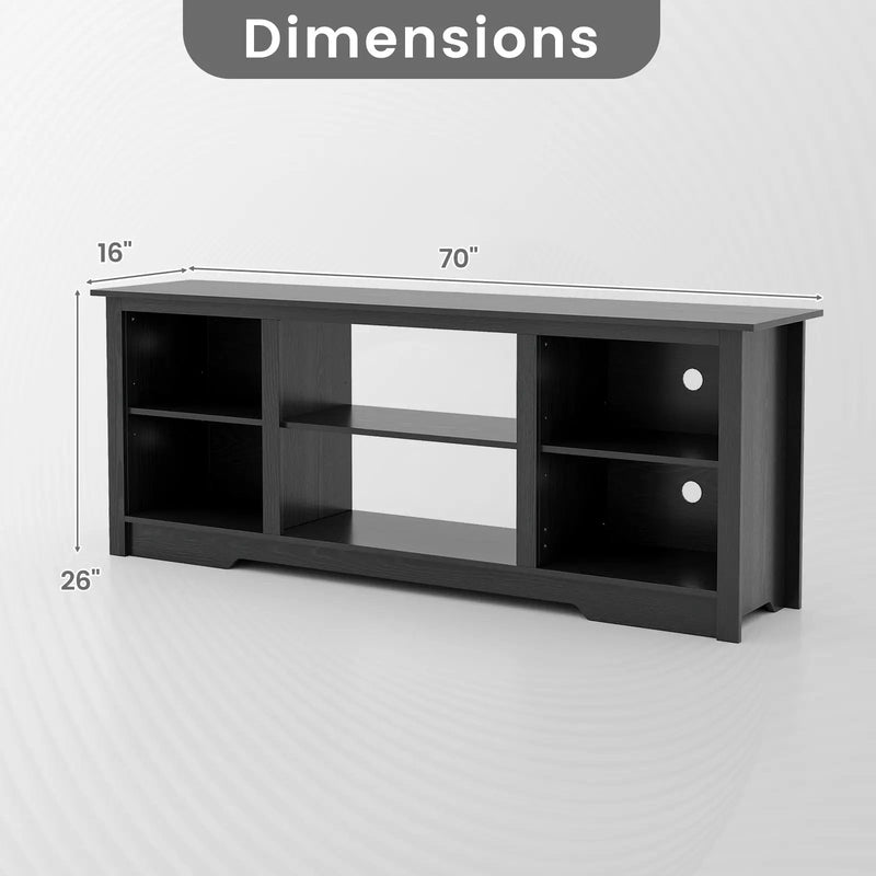 70 Inch TV Stand for up to 75 Inch Flat Screen TVs with Adjustable Shelves by DirectDeals