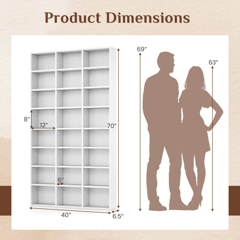 70-Inch Tall Bookshelf with 24 Cube Storage Compartments by DirectDeals