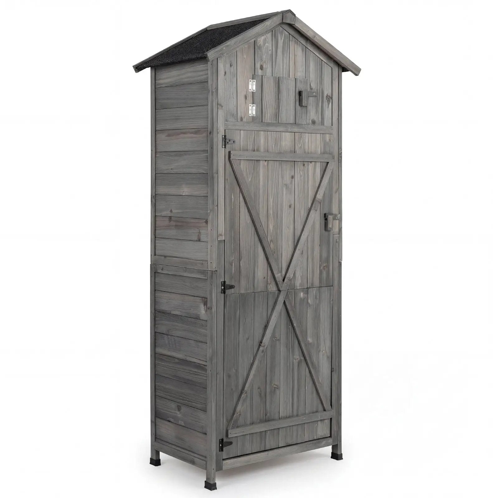 70 Inch Tall Garden Tool Storage Cabinet with Lockable Doors and Foldable Table by DirectDeals