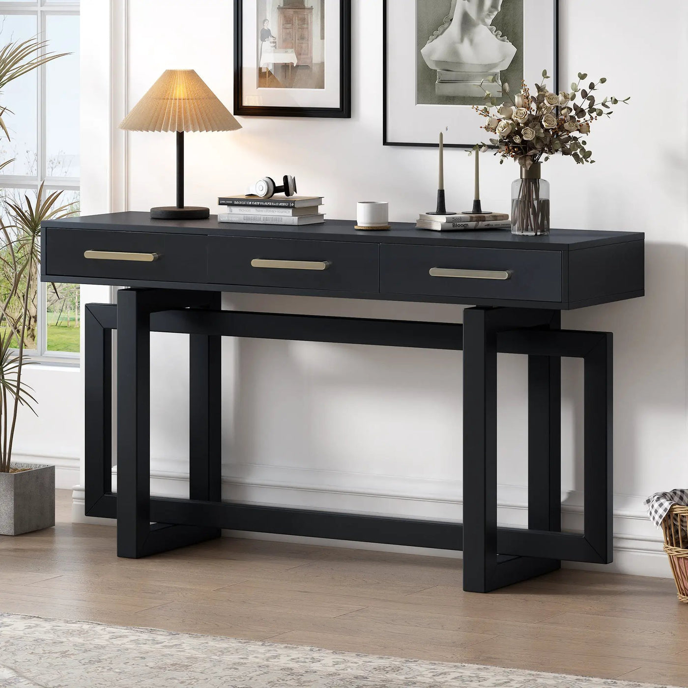 U_STYLE Elegant Console Table with Three Drawers by HouseOfZazla