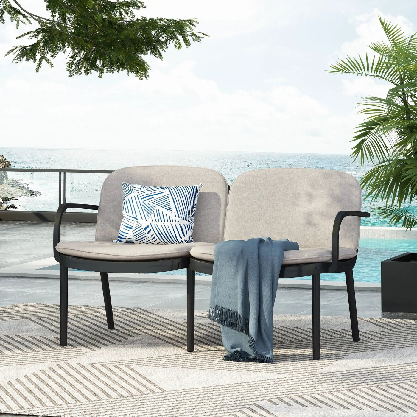 Luna Outdoor Patio Loveseat by HouseOfZazla