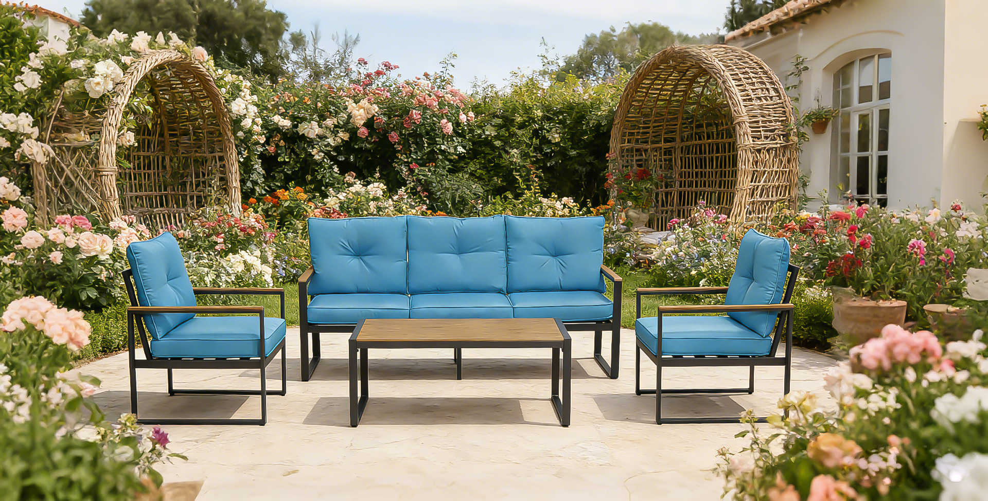 Oversized Steel Outdoor Conversation Set by HouseOfZazla