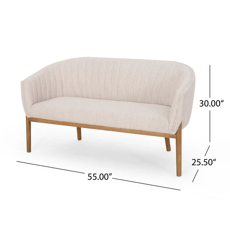 Mid Century Modern Loveseat With Channel Stitched Backrest by HouseOfZazla