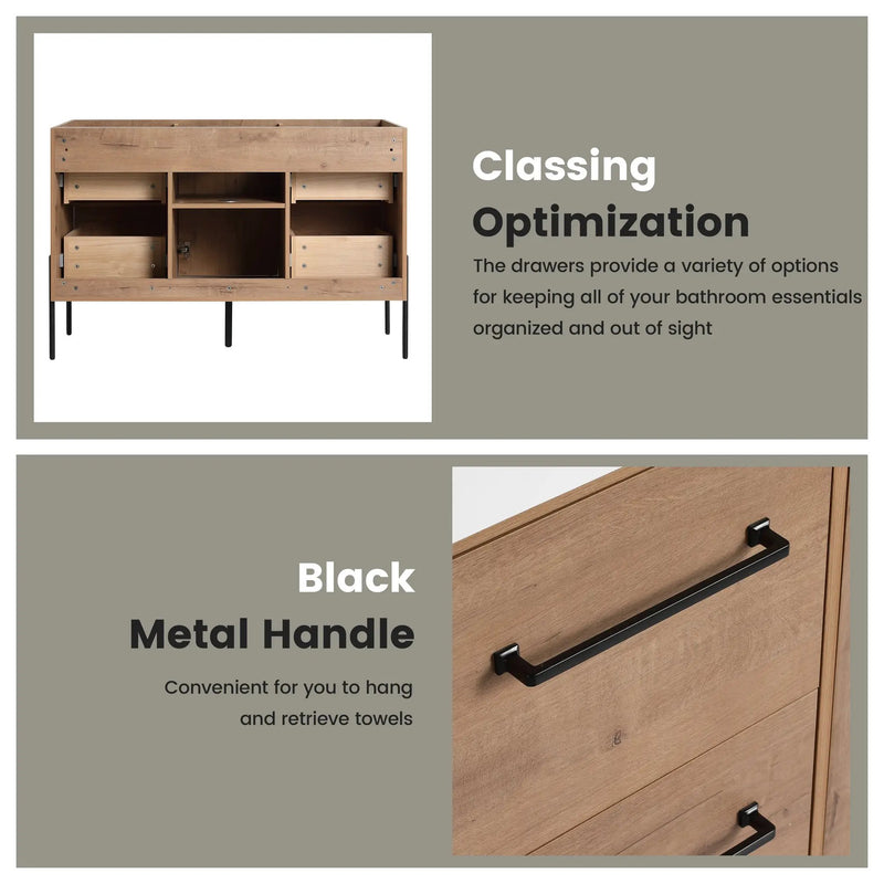 48" Freestanding Bathroom Vanity With Soft-Close Cabinet Door and 4 Drawers by HouseOfZazla
