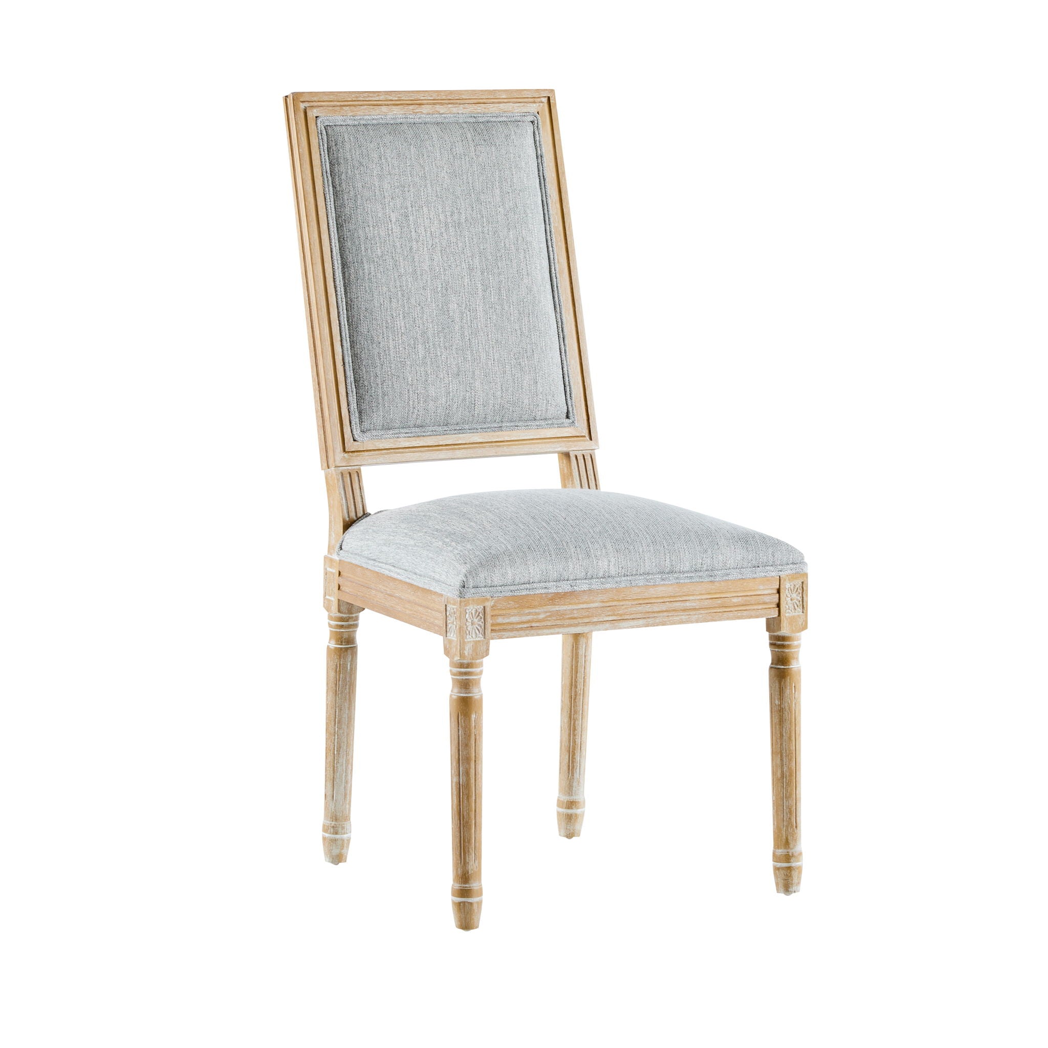 French Country Style Dining Chair With Upholstered Seating And Fluted Legs by HouseOfZazla