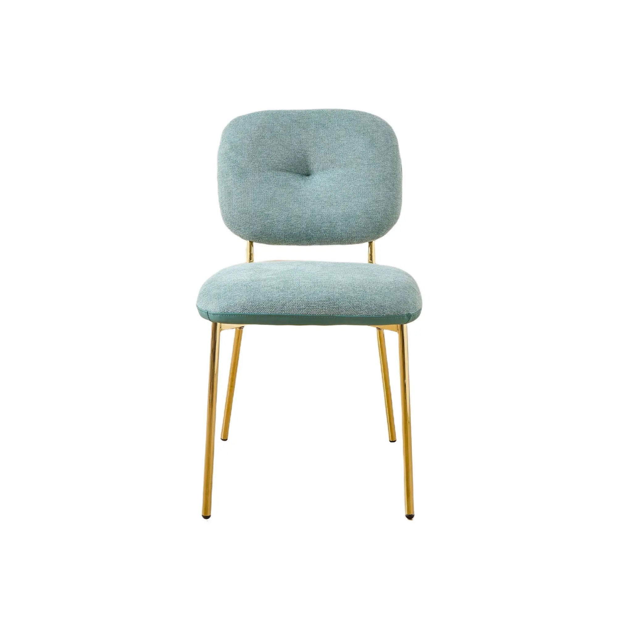 Modern Dining Chairs (Set of 2) Upholstered Accent Chairs With Metal Legs Space Saving Contemporary Seating - Green by Unique Piece Furniture