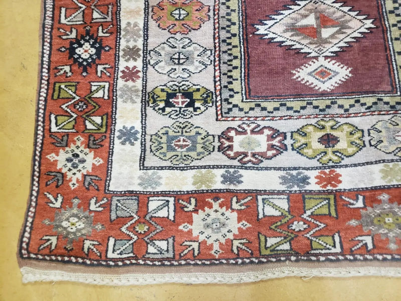 4x8 Turkish Rug - Turkish Oriental Carpet - Tribal Rug - Talesh Rug - Hand Knotted Wool Area Rug 4' 4" x 7' 6" Bedroom Rug Vintage by Jewel Rugs