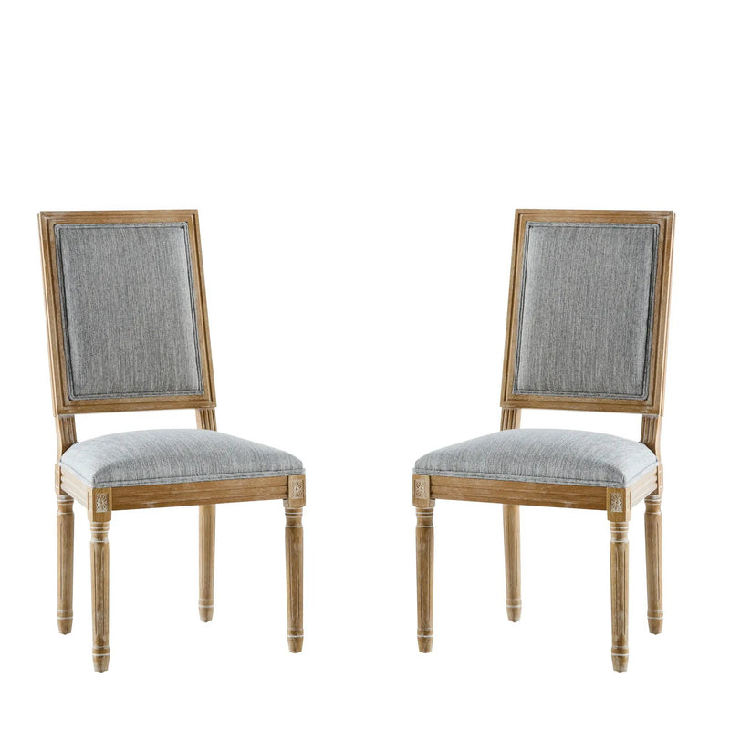 French Country Style Dining Chair With Upholstered Seating And Fluted Legs by HouseOfZazla