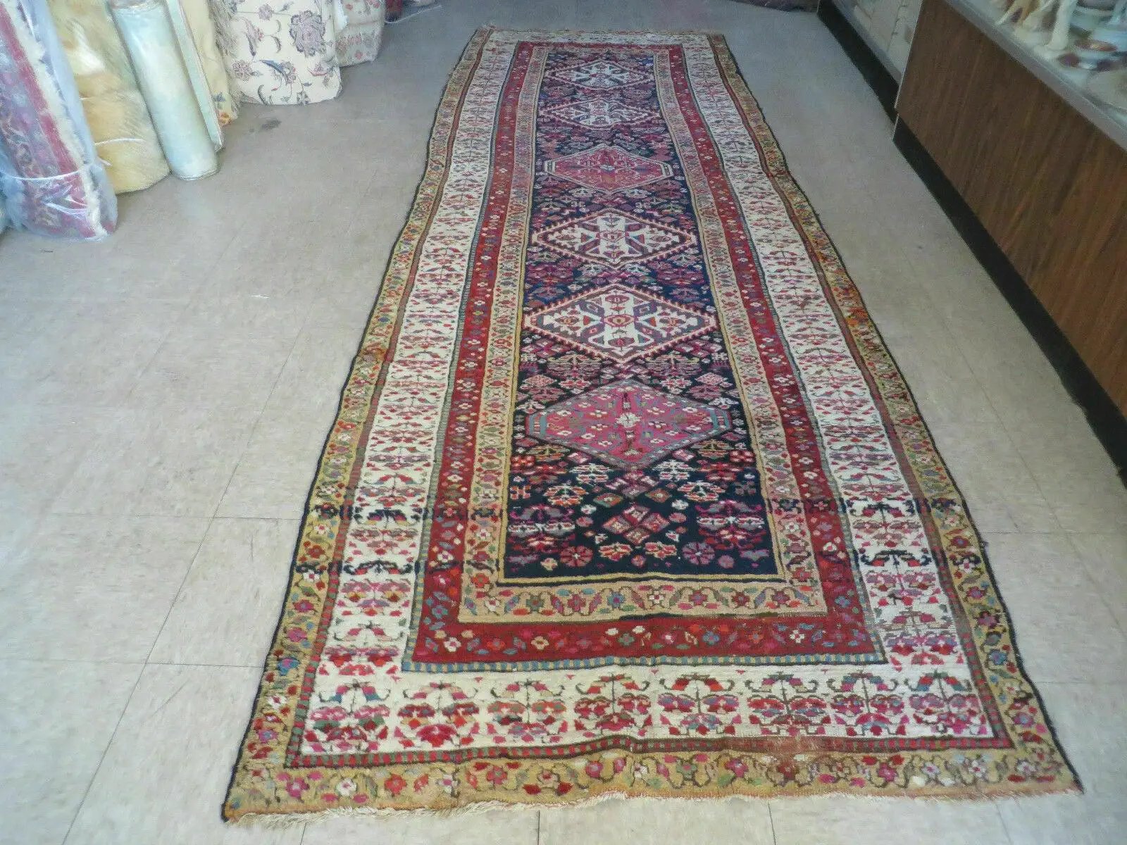 4' X11' Antique Handmade Turkish Anatolian Wool Corridor Kalegy Runner Rug by Jewel Rugs