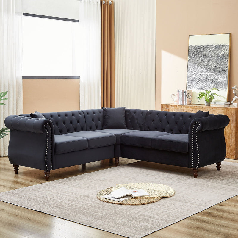 Streamline Modern L-Shaped Corner Sofa by HouseOfZazla