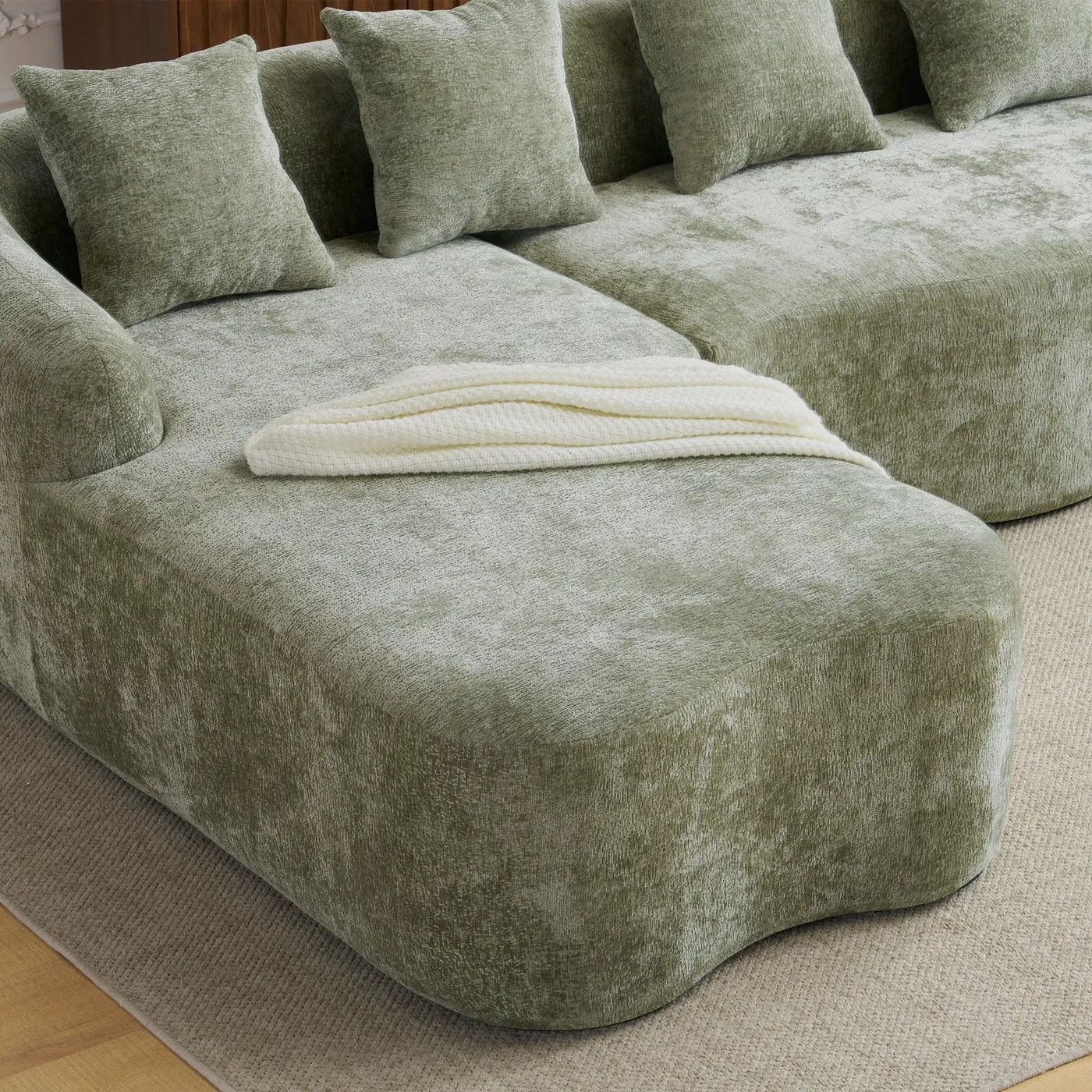 Modular L-Shape Sectional Sofa With Curved Chaise by HouseOfZazla