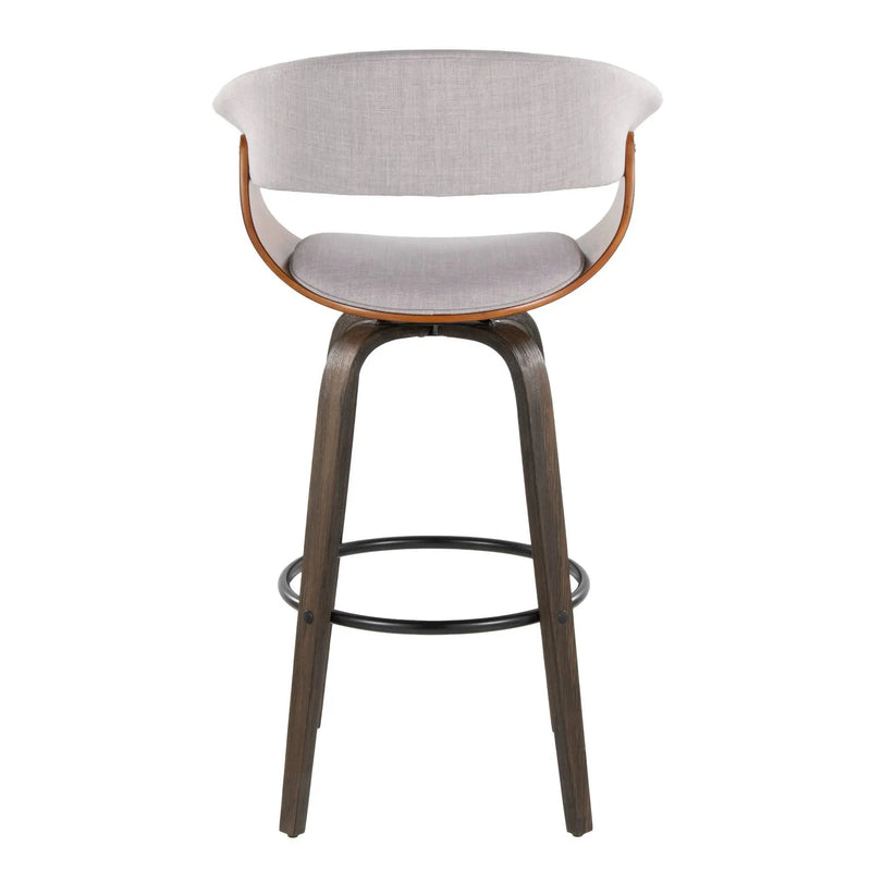 Vintage Mod - Mid Century Modern Fixed Height Barstool With Swivel & Round Footrest (Set of 2) by Unique Piece Furniture