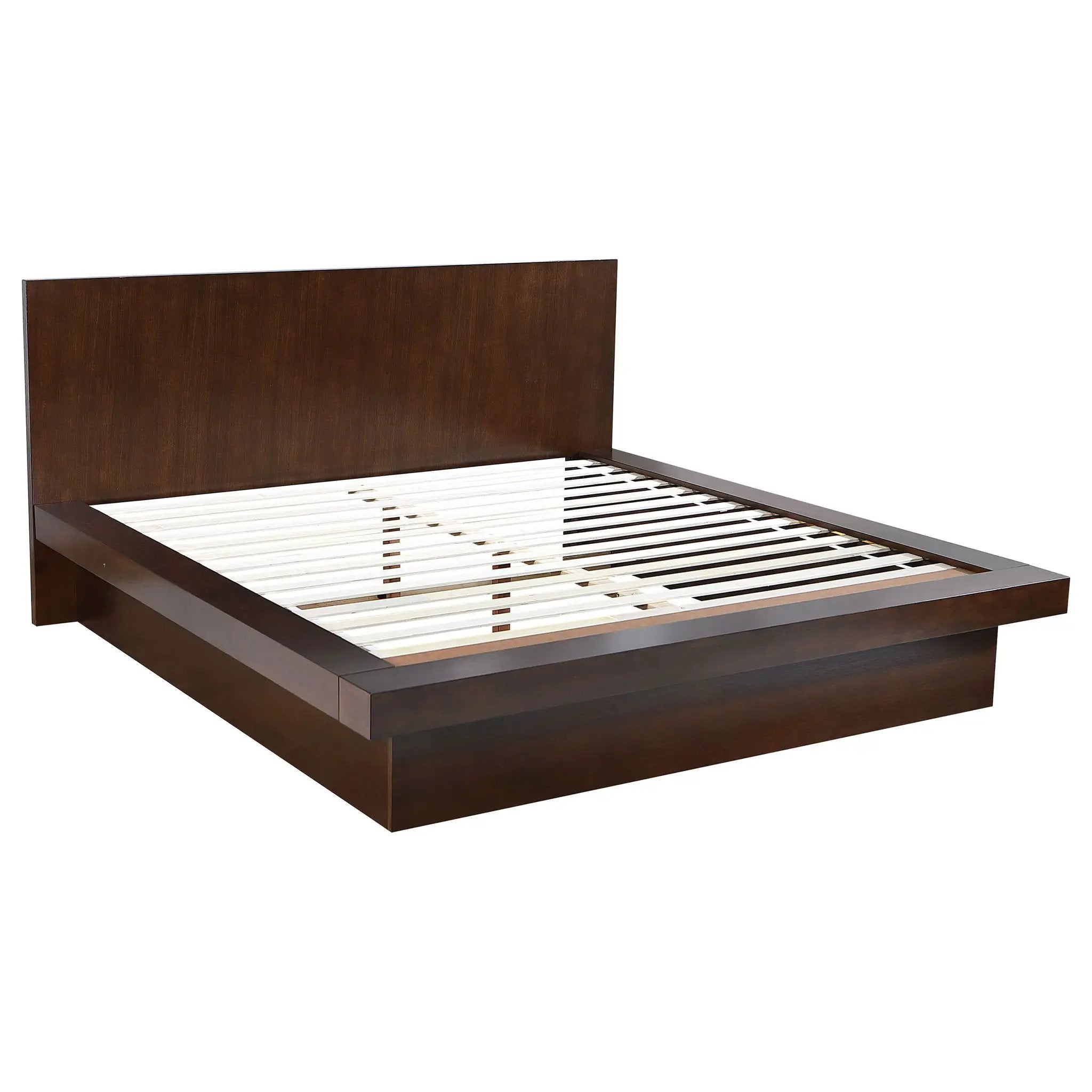 Jessica Wood Eastern King LED Panel Bed Cappuccino by Unique Piece Furniture